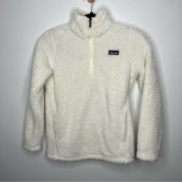PATAGONIA Los Gatos 1/4 Zip Cream Fleece Pullover Large 12